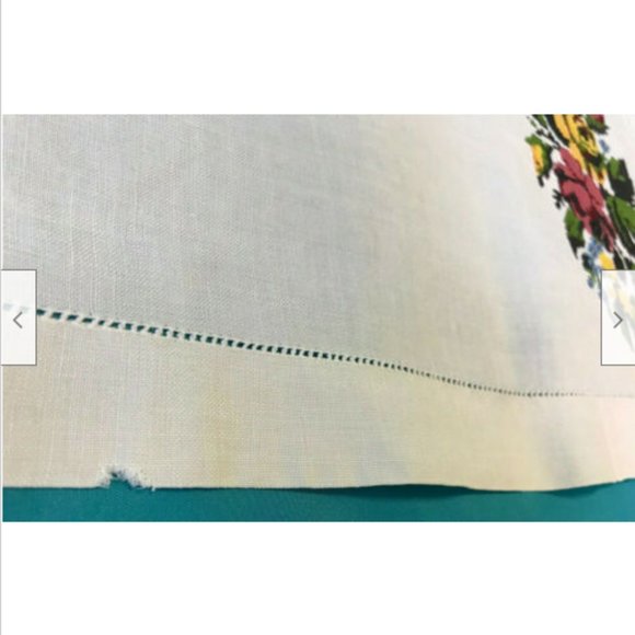 Hand Embroidered Table Runner Set Side Table Mats Vintage Vanity Dresser Decor - Picture 5 of 12